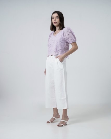 Viony Crochet Top Lilac